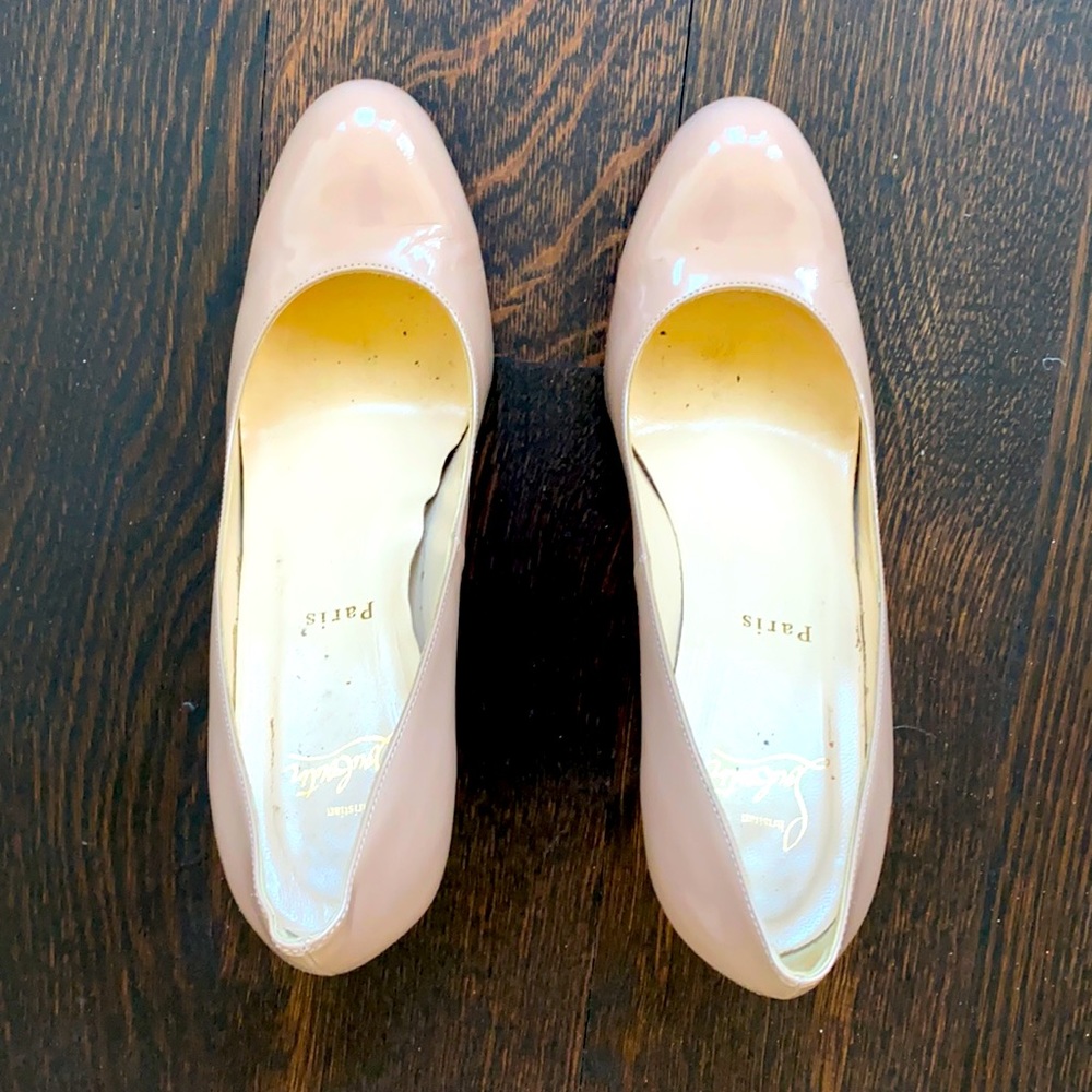 Christian Louboutin nude patent leather